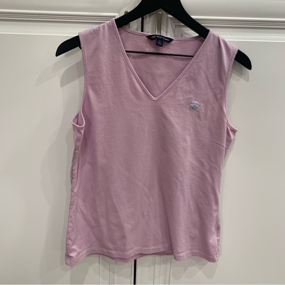 Classic Brooks Brothers Sleeveless‎ V-Neck Top 💜 Size Large